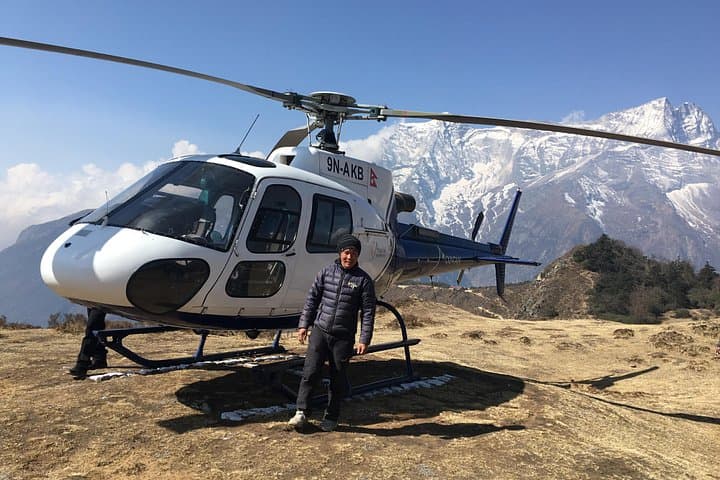 Everest view from heli landing