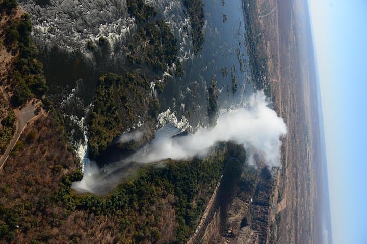 Helicopter Ride above the Falls Window View