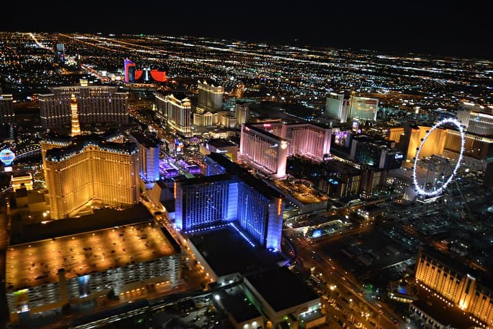 Las Vegas Night Flight Helicopter Wedding Ceremony