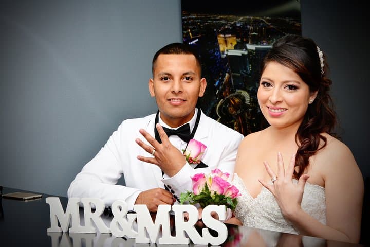 Las Vegas Night Flight Helicopter Wedding Ceremony