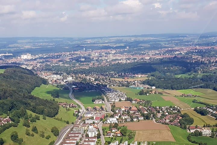 When leaving the airport you have a good view of the whole city and region