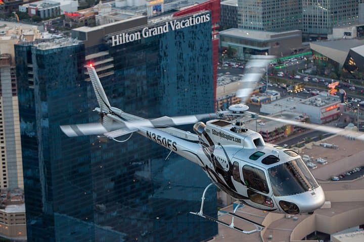 Depart as you fly over Las Vegas Strip