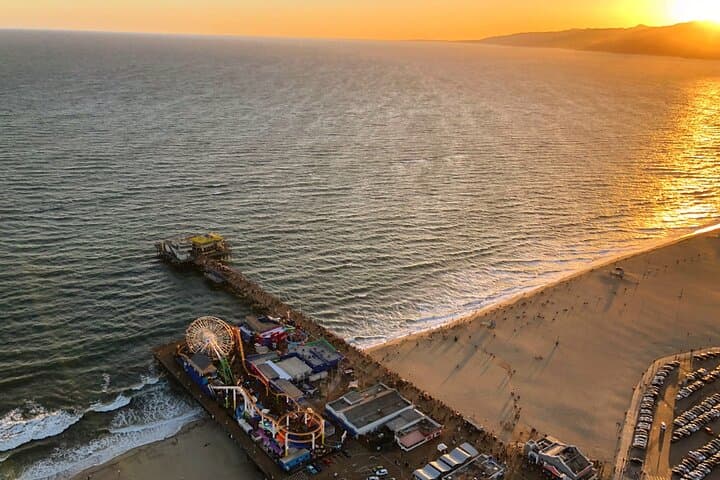 Flight above Santa Monica Pier