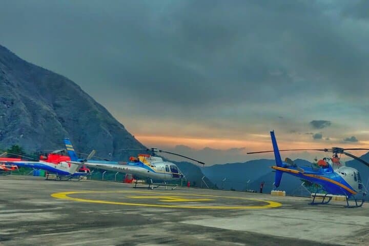 Helicopter at Lukla
