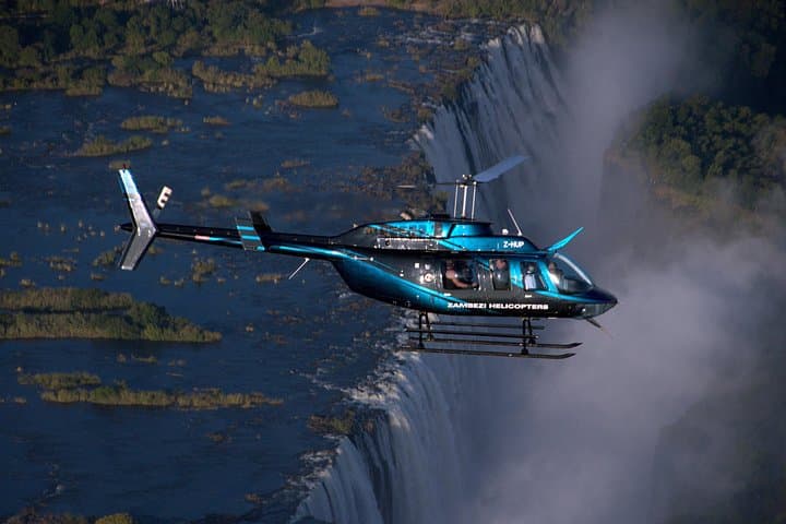 15 minutes scenic helicopter flight above Victoria Falls-Zimbabwe