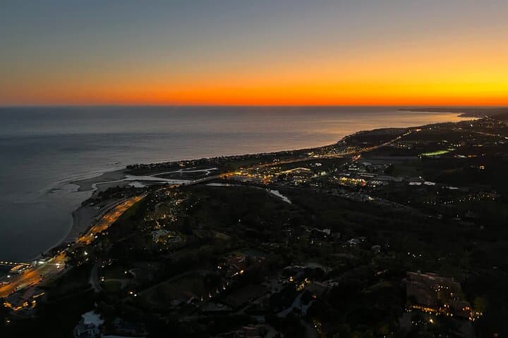 Sun sets above Malibu