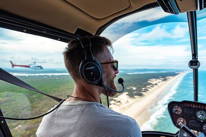 Formation flight over the beaches of Straddie