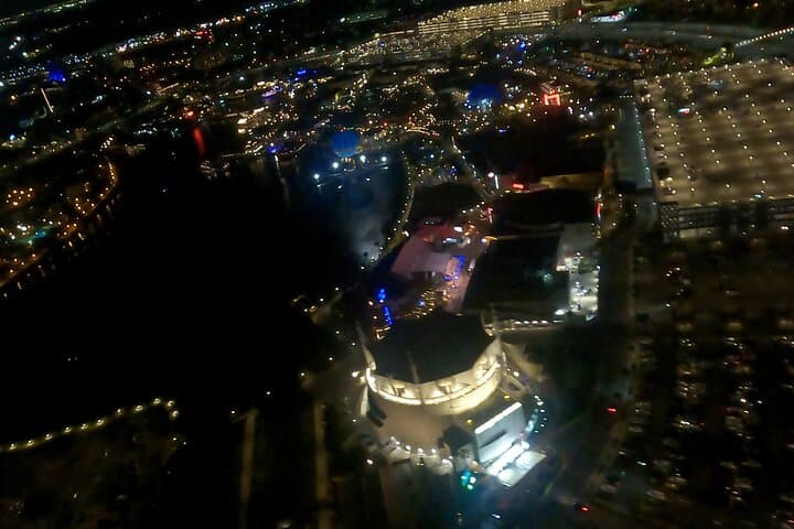 Breathtaking views of famous parks lit up at night.