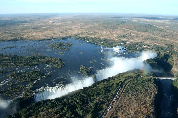 Helicopter Tour over the Victoria Falls with Free hotel pick-up