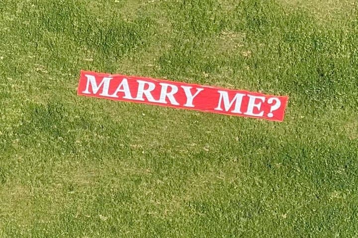 Marry Me Banner Flyover - Helicopter Proposal Flight