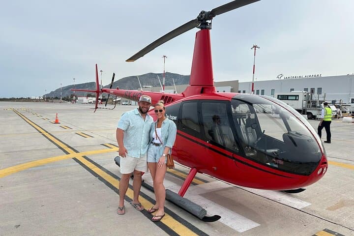 Santorini 20 Minute Helicopter Ride and Wine Tasting Experience