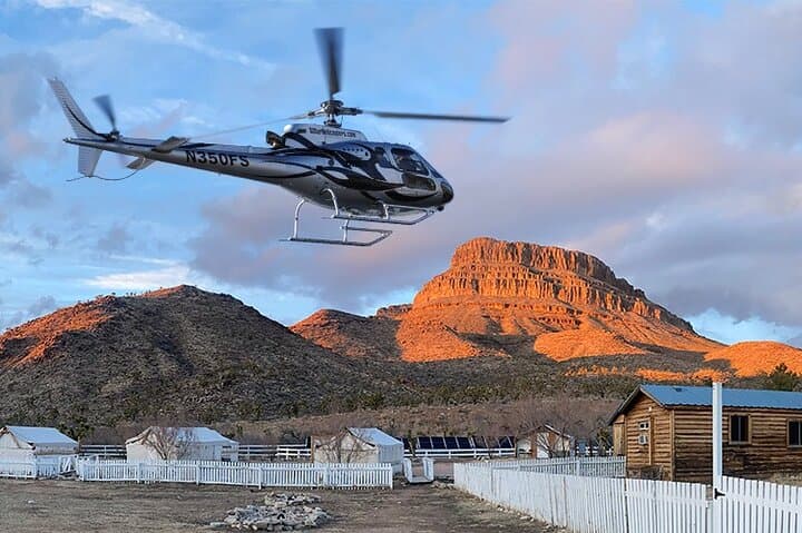 Departs the Historic Grand Canyon Western Ranch Heliport