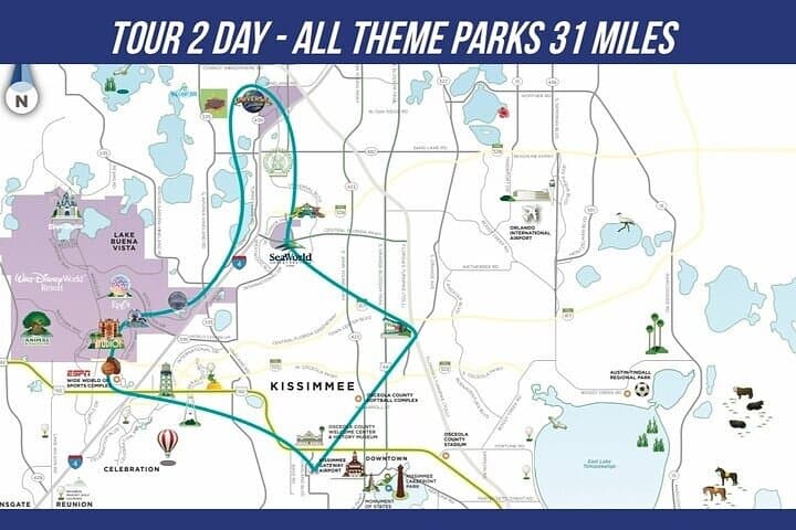 Day Flight 31 miles Helicopter Tour over all the Theme Parks