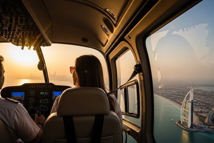 Dubai Helicopter Tour: Aerial View of Burj Al Arab, Palm & Marina