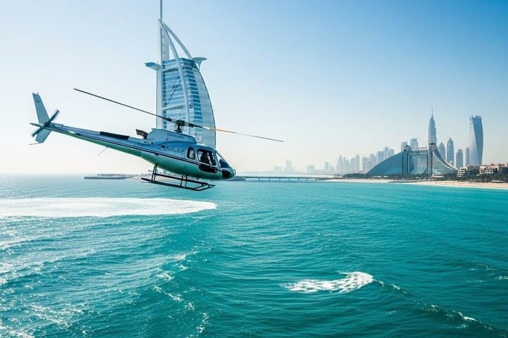 Dubai Helicopter Tour: Aerial View of Burj Al Arab, Palm & Marina