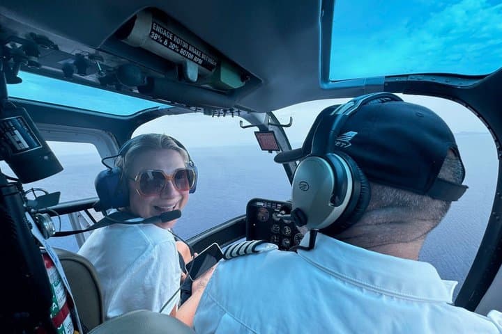 Santorini Private Romantic Sunset Helicopter Flight