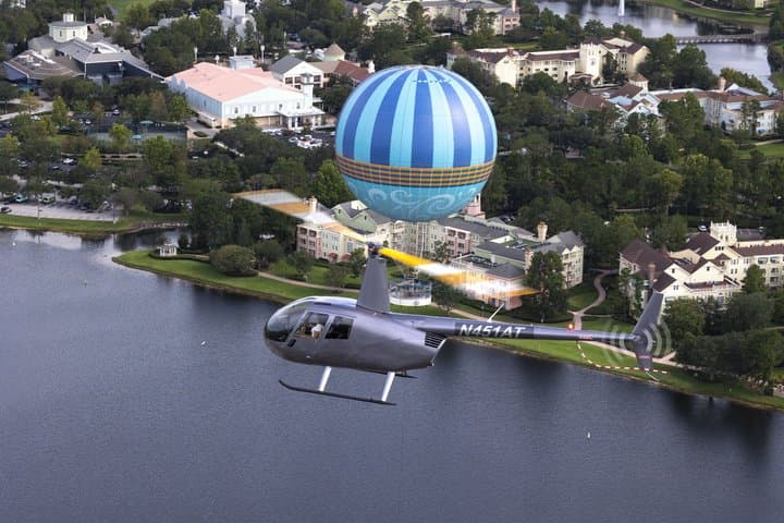 Private Helicopter 77 Miles Fireworks Tour over all Theme Parks