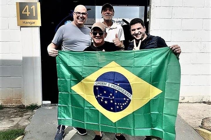 Happy clients after a helicopter ride in Rio de Janeiro