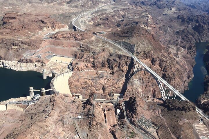 Panoramic views of the Hoover Dam and Bypass Bridge